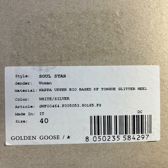 NIB! Golden Goose Limited Edition Soul Star Glitter Heel Sneakers, Size 40 - Picture 3 of 14